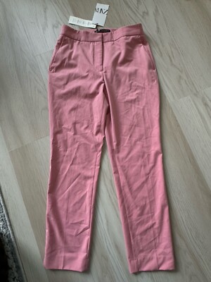 NWT Zara 10" HIGH-WAIST Dress Pants Trousers Pink Ankle Size 36 4 | eBay
