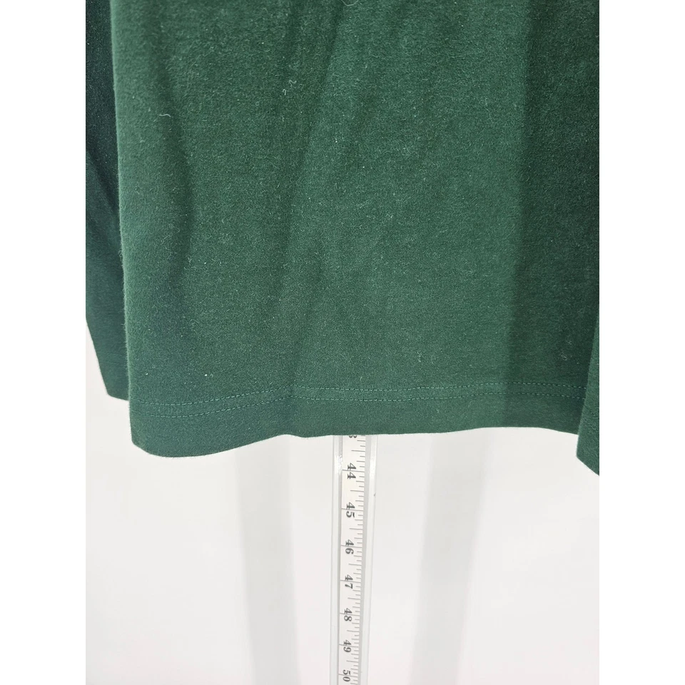 Vintage 1990s Talbots Womens Sz M Long Sleeve Maxi Cotton Dress Green Plaid Trim - Image 2 of 4