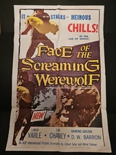 Face of the Screaming Werewolf Original 1964 1sh Movie Poster Lon Chaney     