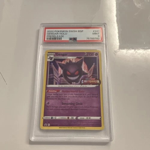 Pokémon Gengar SWSH241 Lost Origin Prerelease Holo Promo PSA 9 120 HP