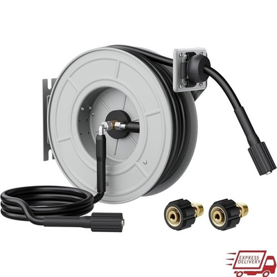 #ad Pressure Washer Retractable Hose Reel 65ft Heavy Duty Wall Mounted 3200 PSI New $171.07