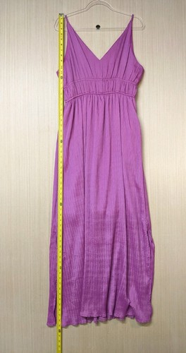 Maxi Vestido Taylor Para Mujer Grande Púrpura Texturizado Sin Mangas Abertura Lateral *Defecto* - Imagen 14 de 17