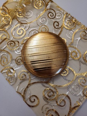 Vtg Merle Norman Cosmetics Powder Compact Hinged w/Mirror & Puff Germany 2.5'' D