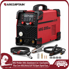 ARCCAPTAIN MIG Welder 200A 6 in 1 Aluminum Multi Process LED Display 110V/220V