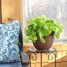 Dinah Metal Planter - 12.5 in - Matte Brown - Set of 2 by Sunnydaze