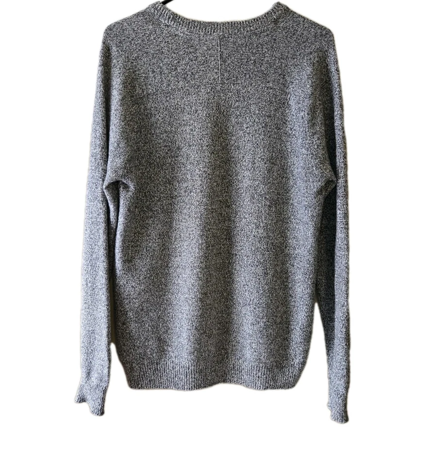 H&M Divided Men's Gray Longsleeve Sweater Size Medium Wool Ribbed Trim Slim Fit - Image 2 of 4