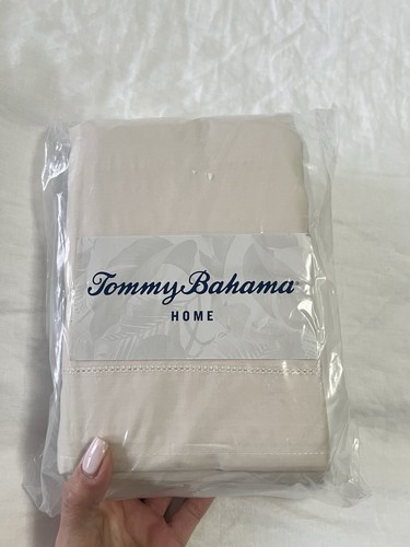 Tommy Bahama | Queen Bedskirt Tailored Cotton Bedding Designer Home Beige NEW - Picture 1 of 3