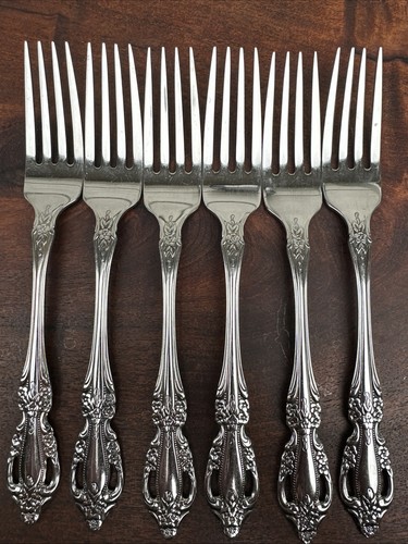 6 Dinner Forks RAPHAEL Oneida Distinction Deluxe HH Stainless Flatware - Picture 8 of 14