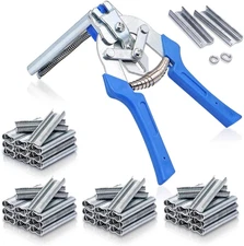 Type M Nail Ring Pliers for Fencing with 2400Pcs M Clips, Hog Ring Pliers Kit Up