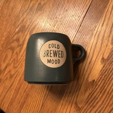 Stoneware Coffee Mug Cup Project 62 Cold Brewed Mood Dark Green Kitchen Gift EUC