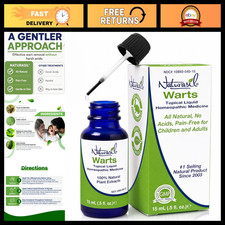 Natural Wart Remover for Kids  Adults - Fast Acting, Made in USA - 15 mL