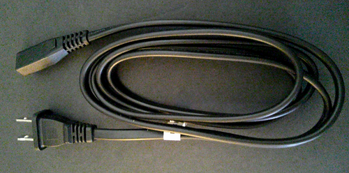 KENIC KE-04, E15 5176 (6 feet) Black - 125V-7A, 2-Prong, AC Power Cord - Picture 3 of 3