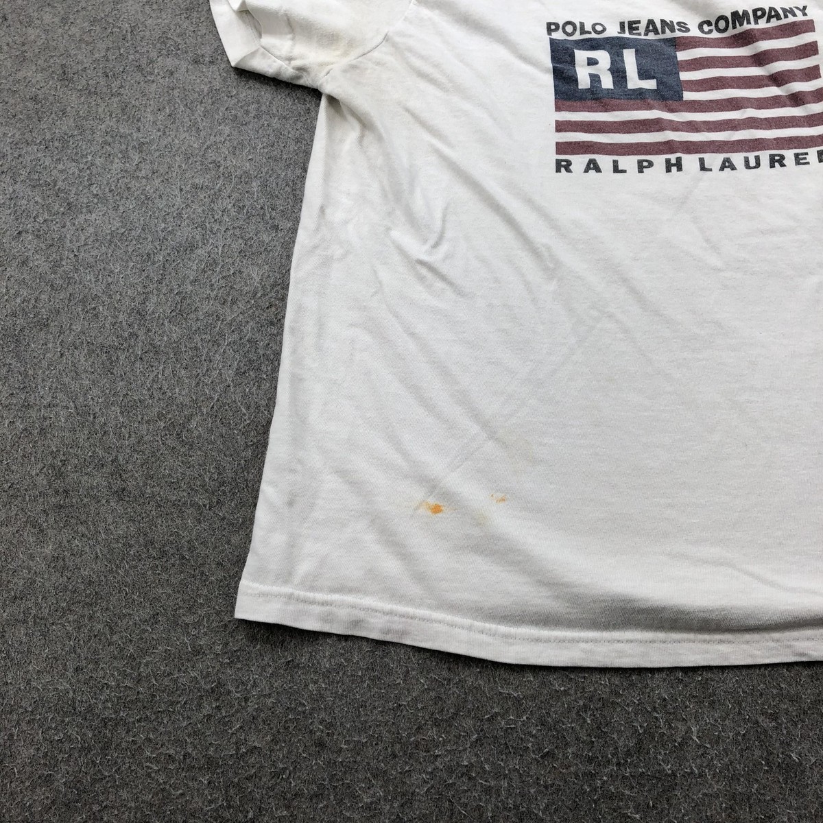 Vintage Polo Ralph Lauren Shirt Mens Medium White Flag Graphic USA