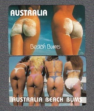 Vintage Swap Playing Cards Pair of Australian Tourism Beach Ladies Cards