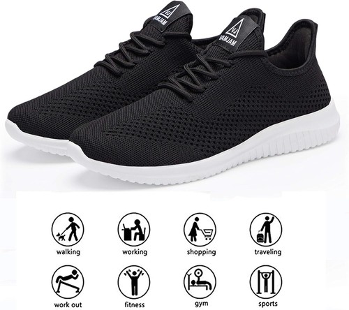 VAMJAM Men's Running Shoes Ultra Lightweight Breathable 8, Blackwhite015 - Picture 4 of 7