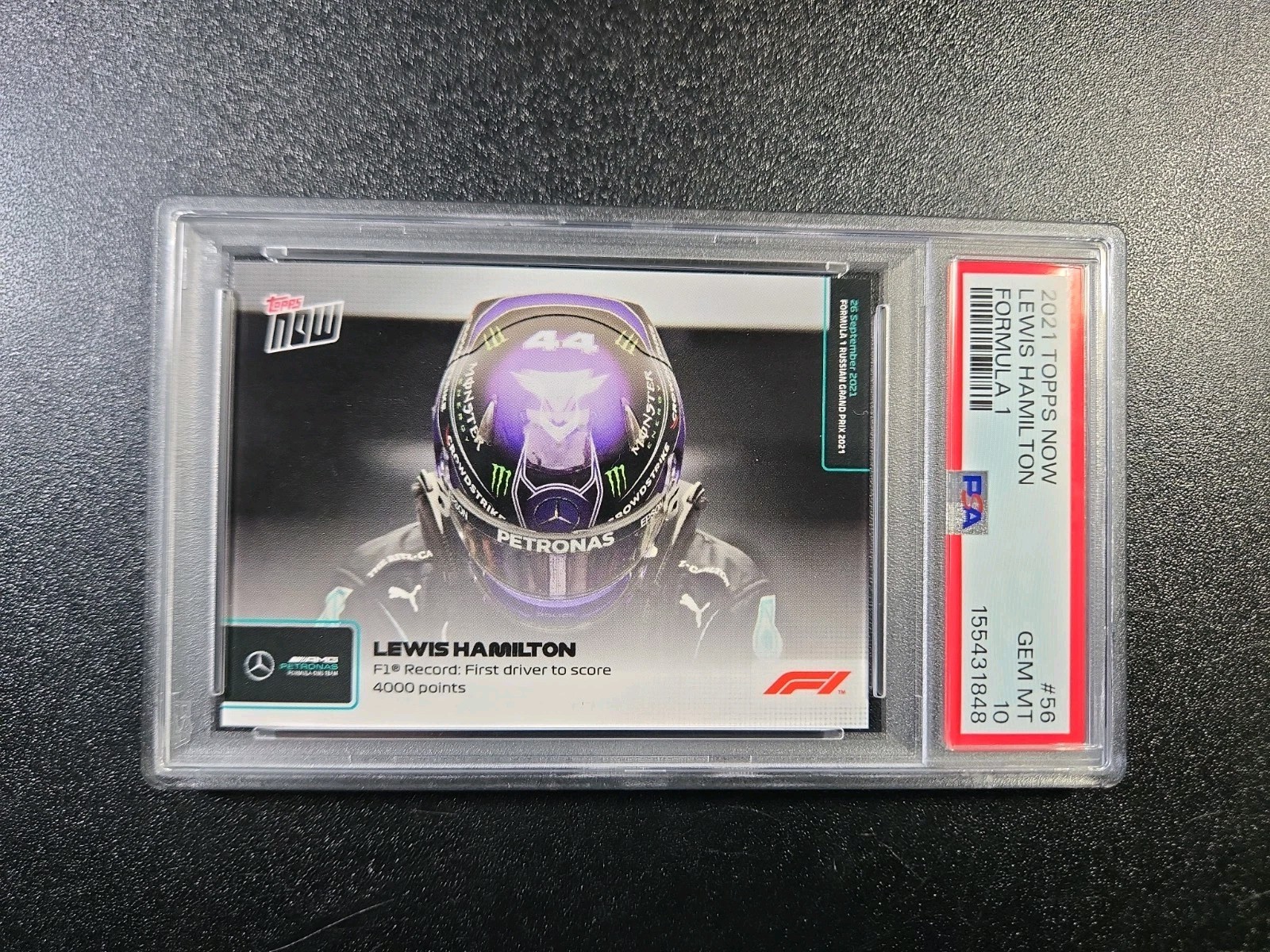 PSA 10 Lewis Hamilton 1st Driver To Score 4000 Pt 2021 Formula 1 F1 Topps Now 56