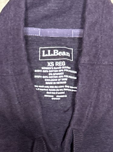 Maglione LL Bean donna XS accogliente maglia mista pullover collo a imbuto outdoor viola - Foto 7 di 12