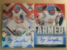 Ty Simpson 2022 Leaf Metal Draft Auto RC #1/10 PLUS Armed And Dangerous SSP #6/7