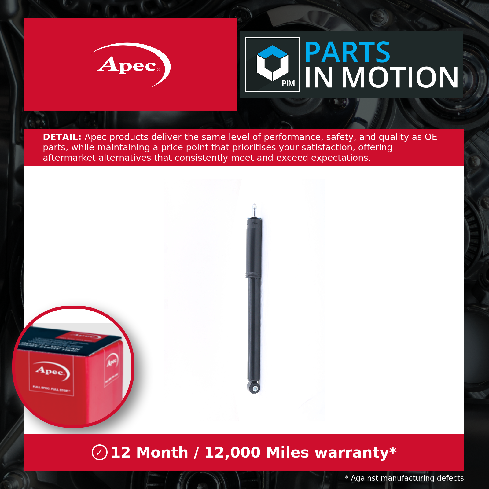 2x Shock Absorbers (Pair) fits MERCEDES SLK300 R172 2.0 Rear 2015 on M274.920