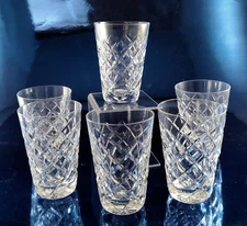 6 Waterford Crystal TYRONE 5oz. Flat DRINK TUMBLERS Made in IRELAND, Excellent!