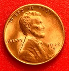 1946-S Lincoln Wheat Cent Penny GEM RED BU From an Original Bank Roll