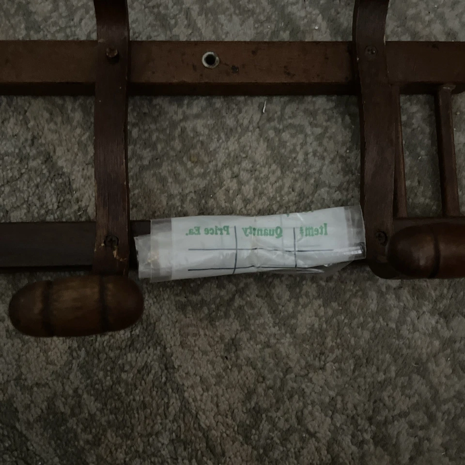 De colección Madera Curvada 4 Ganchos Montaje en Pared Sombrero Abrigo Chaqueta Bufanda Estante Estilo Thonet Marrón Foto 2 de 4