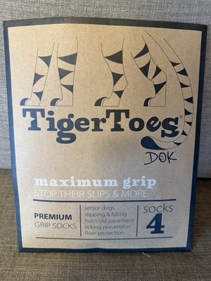 DOK TigerToes Grip Socks XL Black Gray Floor Protection Slip Prevention