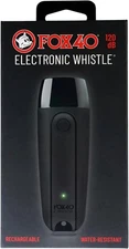 Fox 40 Rechargeable Electronic Whistle + Lanyard, Black