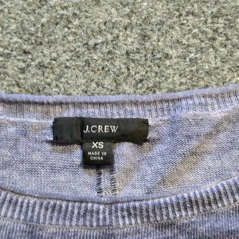 Suéter feminino J Crew tamanho XS azul linho malha desleixada quadrada manga longa casual - Imagem 3 de 4