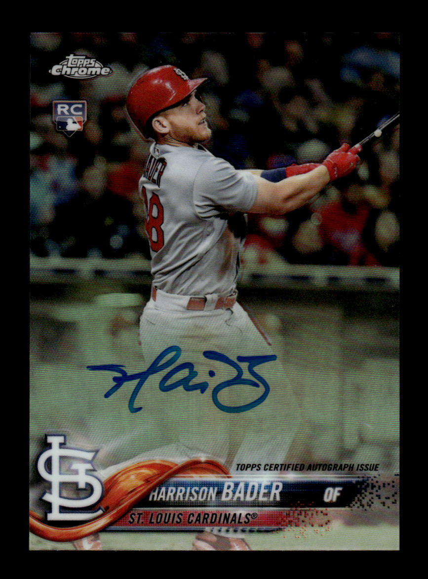 2018 Topps Chrome Harrison Bader #RA-HB Rookie Autograph Refractor /499