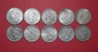 Morgan and Peace Silver Dollar Lot - 5 Morgan and 5 Peace Mixed Date Coins