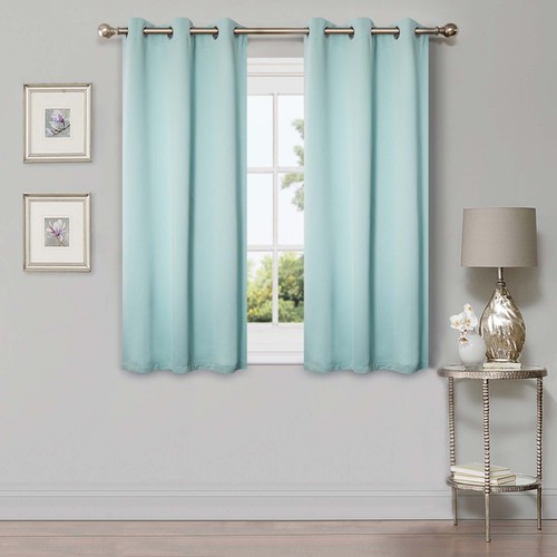 Solid Classic Modern Grommets Room Darkening 42" Wide Blackout Curtain Panel Set - Picture 65 of 206