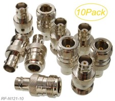 10-Pack N-Type Female to BNC Female RF Coaxial Adapter, CablesOnline RF-N121-10