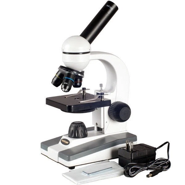 Microscopio compuesto biológico portátil AmScope 40X-1000X para estudiantes de ciencias