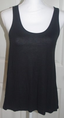 NWT Eyelash Couture Black Sheer Illusion Back Scoop Neck Tank Top Sz XS