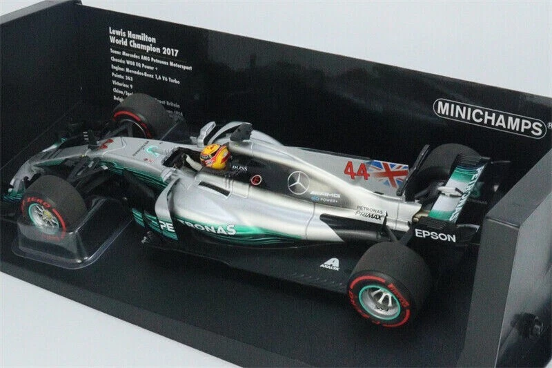 MINICHAMPS SCALA 1:18 MODELLINO AUTO DIE CAST F1 MERCEDES W08 L.HAMILTON GP 2017 - Immagine 4 di 4