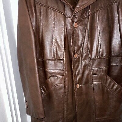 Vintage Leather Shop Brown Leather Jacket 70s 42 REG Sears Vintage Leather Shop Brown Leather Jacket 70s 42 REG Sears
