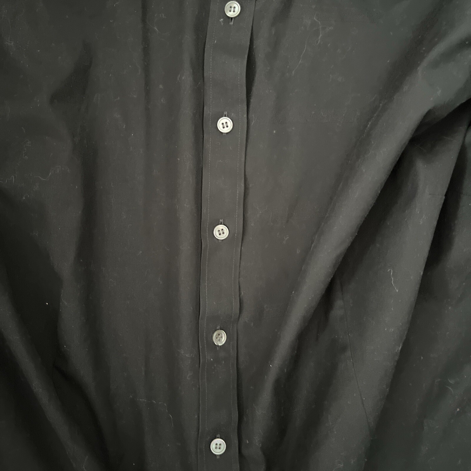 TALBOTS Solid Black Non Iron Button Up Shirt Blou… - image 5