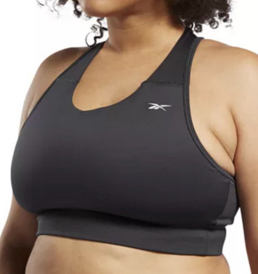 Reebok Running Essentials High Impact Sports Bra Black Plus Size 4X New