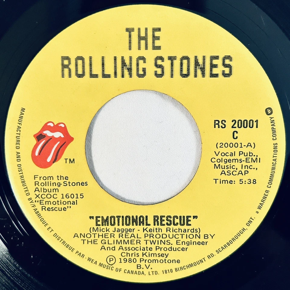 The Rolling Stones (Emotional Rescue/Down In The Hole) 7" [1980, Canada] VG+ - Image 2 of 4
