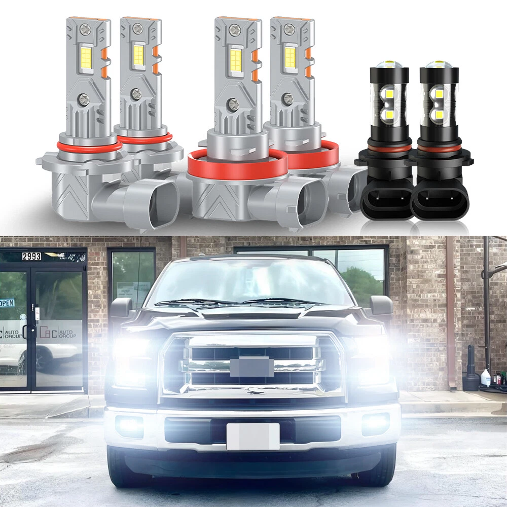 For Ford F 150 2015-2020 12000K White LED Headlight Hi/Lo Beam + Fog Light Bulbs
Opens in a new wind