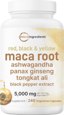 Organic Black Maca 5000 mg per serving Natural Energy Booster Peruvian Maca
