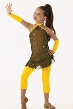 Baby Likes To Rock It Child X-Small Dance Costume Unitard & Mitts New w/Flaw