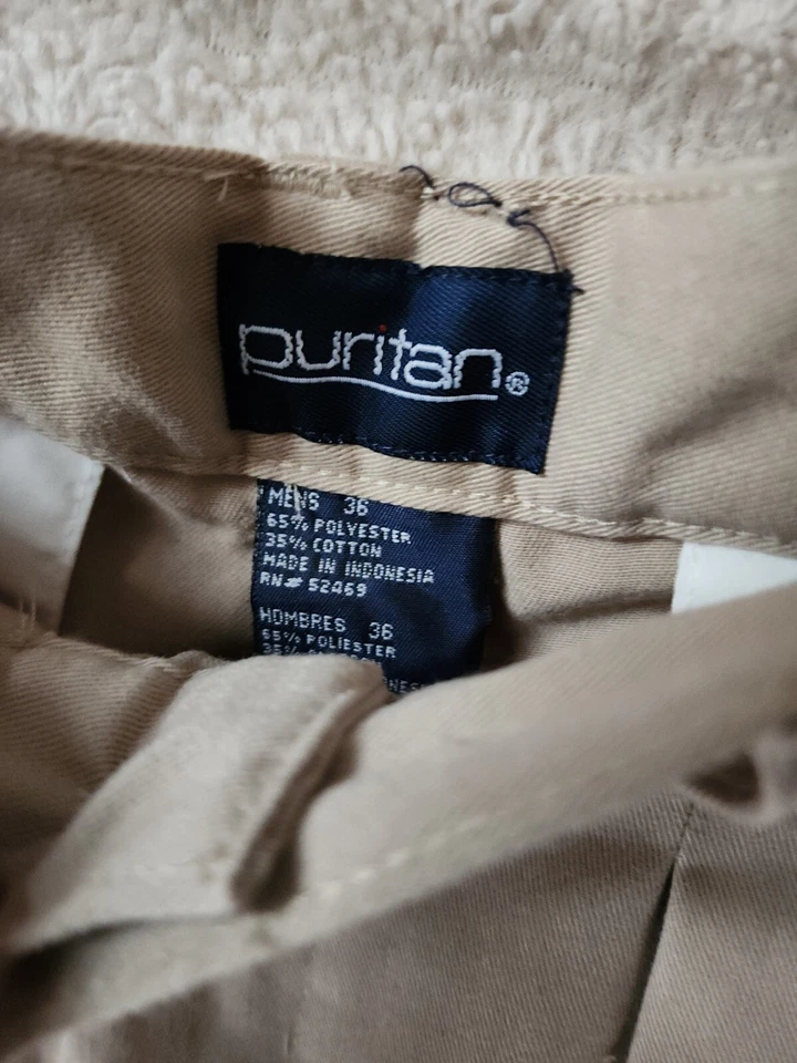 Pantalones Cortos Puritan Para Hombre Talla 36 Beige Tostado Chino Informal Bolsillos Foto 3 de 4