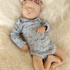 18"  Unpainted Full Silicone Reborn Baby Doll Floppy Newborn Blank Girl Handmade