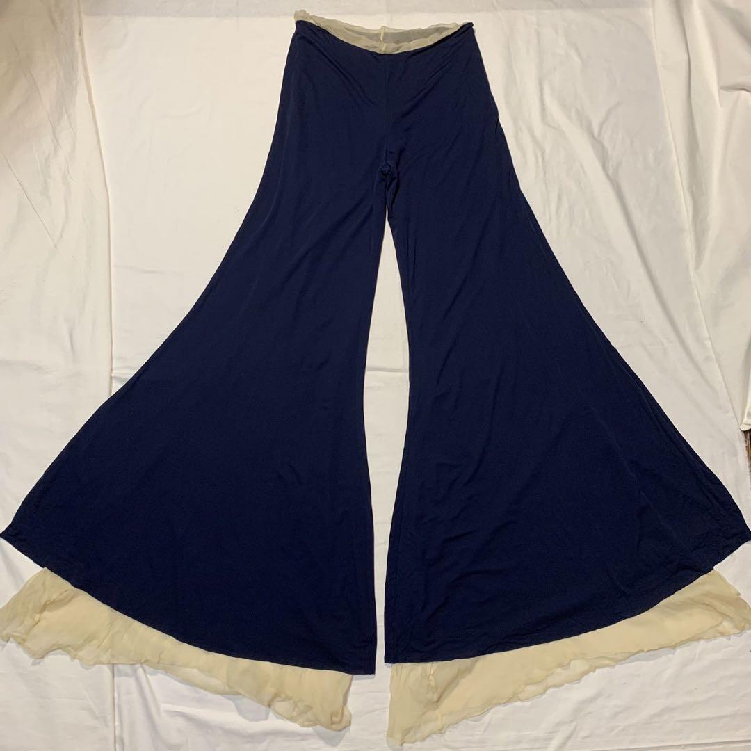 パンツ JEAN PAUL GAULTIER Women Straight Pants 2533FJE164D01357 BLU JEAN PAUL GAULTIER Women's Plain Layered Super Flare Pants