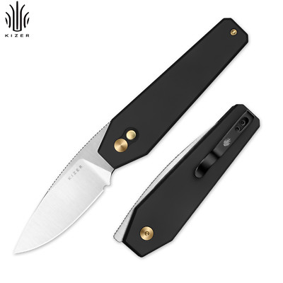 Kizer Tomb Drop Point Folding Pocket Knife Nitro-V Blade Aluminum Handle