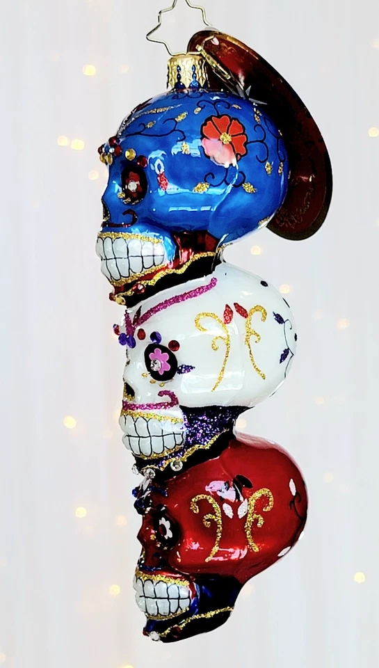 Christopher Radko *NUEVO* Espeluznantes Calaveras de Azúcar 1021283 Ornamento Foto 2 de 4