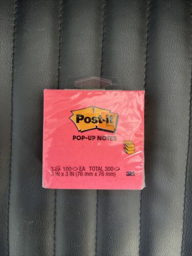 Distributeur Post-it® notes pop-up 3301-3AU-FF, 3 po x 3 po rose, vert - Photo 1/3