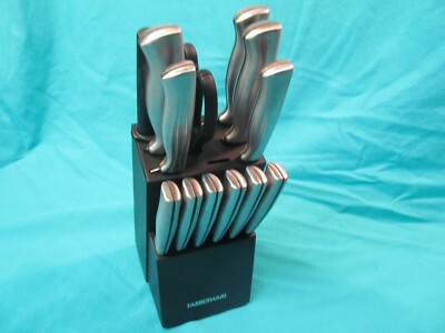 STAINLESS STEEL FARBERWARE 13 PIECE KNIFE BLOCK SET